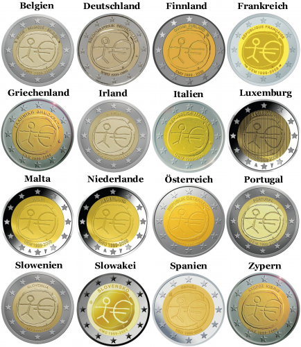 2 Euro Gemeinschaftsmünze "10 Jahre Euro" 2009