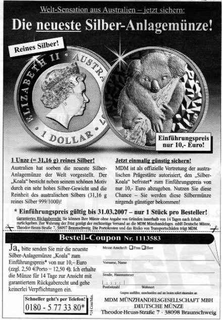 Angebot Koala Silbermünze Australien