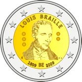2 Euro Münze Louis Braille aus Belgien