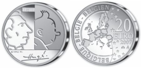 20 Euro Münze Hergé Belgien 2007 20 Euro Münze Hergé Belgien 2007