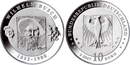 10 Euro Münze Wilhelm Busch 2007