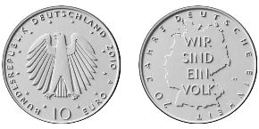 10 Euro Münze Deutsche Einheit 2010