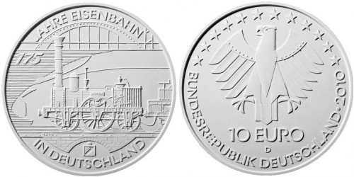 10 Euro Münze Eisenbahn 2010