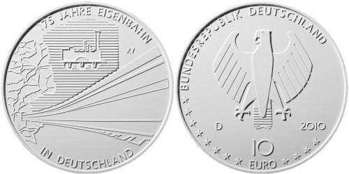 3. Platz: 10 Euro Münze Eisenbahn