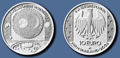 Entwurf der 10 Euro Münze Himmelsscheibe von Nebra
