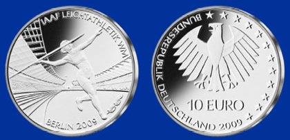 10 Euro Münze Leichtathletik WM - Platz 1