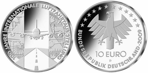 10 Euro Münze Luftfahrtausstellung 2009