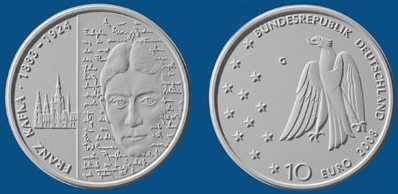 Entwurf der 10 Euro Münze Franz Kafka