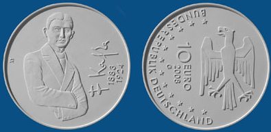 4. Platz 10 Euro Münze Franz Kafka