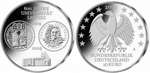 10 Euro Münze Uni Leipzig 2009