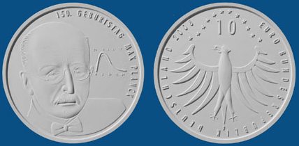 3. Platz 10 Euro 150. Geburtstag von Max Planck