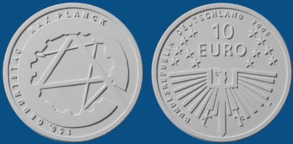 Platz 4 beim Münzwettbewerb der 10 Euro Münze Max Planck