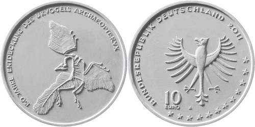 Entwurf 10 Euro Gedenkmünze Archaeopteryx