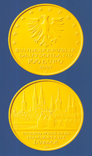 100 Euro Goldmünze Lübeck - Deutschland 2007