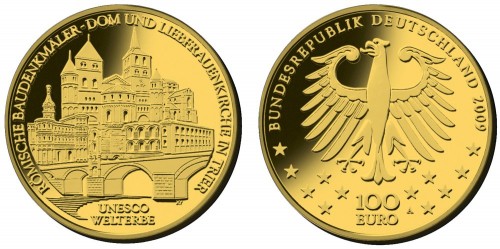 deutschland-100-euro-trier-2009 100 Euro Goldmünze Trier 2009