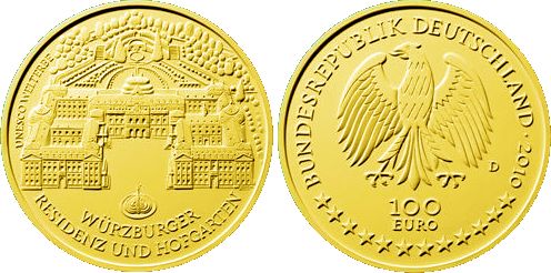100 Euro Goldmünze Würzburg