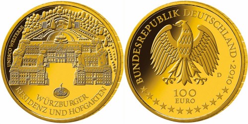100 Euro Goldmünze Würzburg 2010