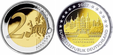 2 Euro Gedenkmünze Schweriner Schloss