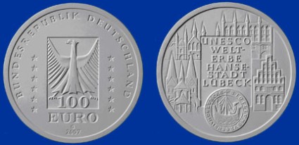 100 Euro Goldmünze Lübeck 2007 - Platz 2