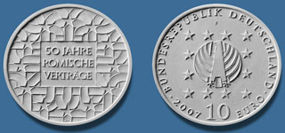 3. Platz 10 Euro Gedenkmünze Römische Verträge 3. Platz 10 Euro Gedenkmünze Römische Verträge