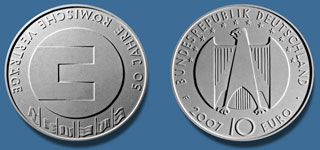 4. Platz 10 Euro Münze 50 Jahre Römische Verträge 4. Platz 10 Euro Münze 50 Jahre Römische Verträge