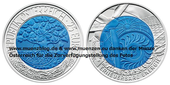 Erneuerbare Energien 2010 Niob Münze 2010 aus Österreich