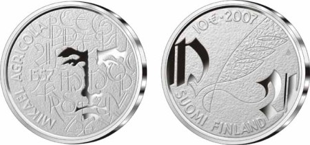 10 Euro Münze Agricola Finnland 2007