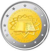 Finnische 2 Euro Münze Römische Verträge
