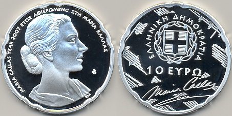 10 Euro Gedenkmünze Maria Callas 