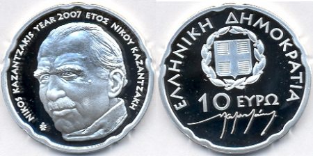 10 Euro Münze Nikos Kazantzakis