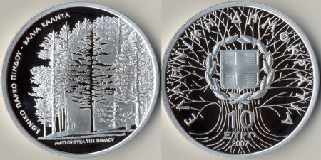 10 Euro Gedenkmünze Schwarzkiefern Griechenland