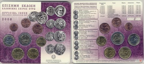 Griechenland Kursmünzensatz 2008