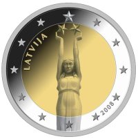 2 Euro Münze Freiheitsstatue Lettland