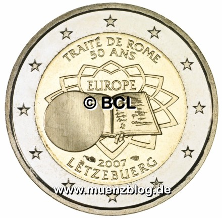 2 Euro Gedenkmünze Römische Verträge Luxemburg 2007
