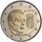 2 Euro Münze Wappen Luxemburg 2010
