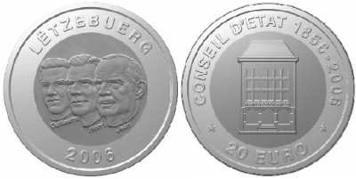 20 Euro Gedenkmünze Staatsrat Luxemburg 2006