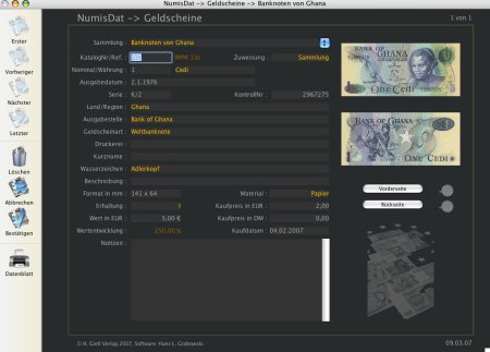 Sammlungsverwaltung Numisdat Geldschein