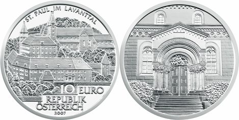 10 Euro Gedenkmünze Stift St. Paul in Österreich