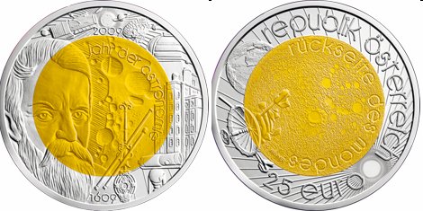 oesterreich-25-euro-astronomie-2009 25 Euro Niobmünze Astronomie 2009