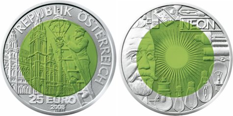 25 Euro Niobmünze Licht