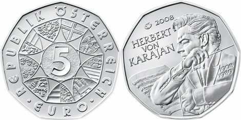 5 Euro Münze Herbert von Karajan