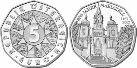 5 Euro Münze Mariazell Österreich 2007