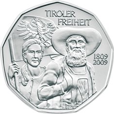 5 Euro Münze Tiroler Freiheit