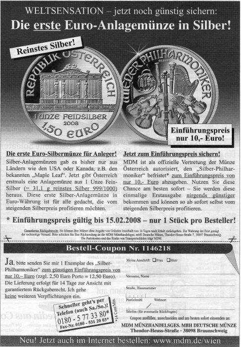 Silber Philharmoniker für 10 €