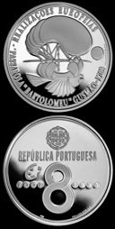 8 Euro Münze Luftschiff Passarola Portugal