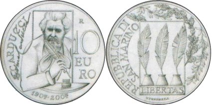 10 Euro Silbermünze Carducci 10 Euro Silbermünze Carducci