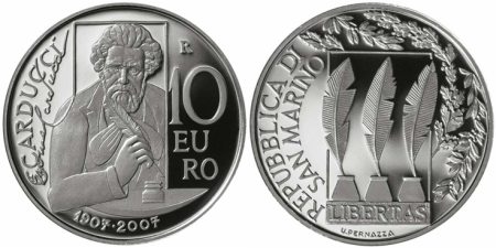 10 Euro Münze Carducci San Marino 10 Euro Münze Carducci San Marino
