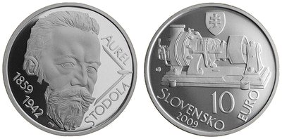10 Euro Münze Aurel Stodola