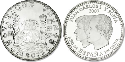 10 Euro Münze zum Spanischen Jahr in Chian 2007