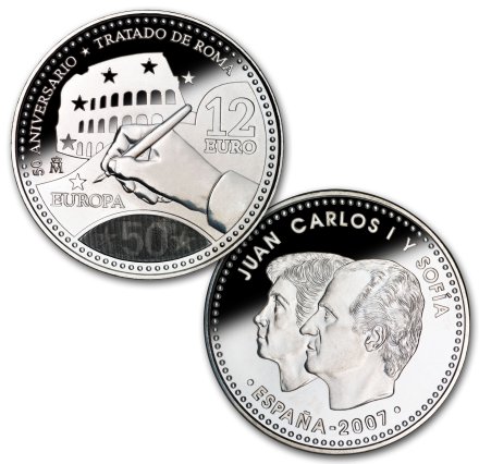 12 Euro Münze Römische Verträge Spanien 2007